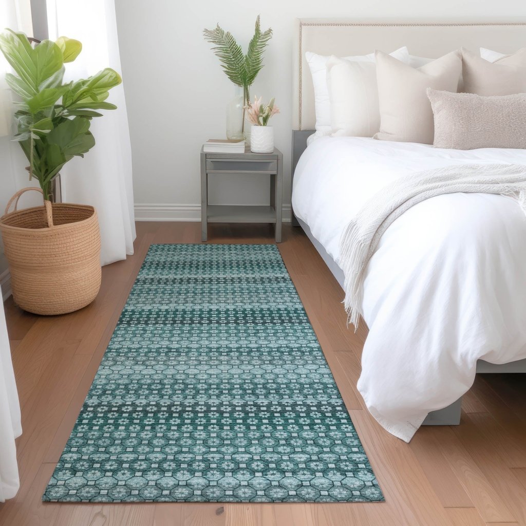 LOOMLAN Rugs Violina Teal Washable Indoor-Outdoor Rug