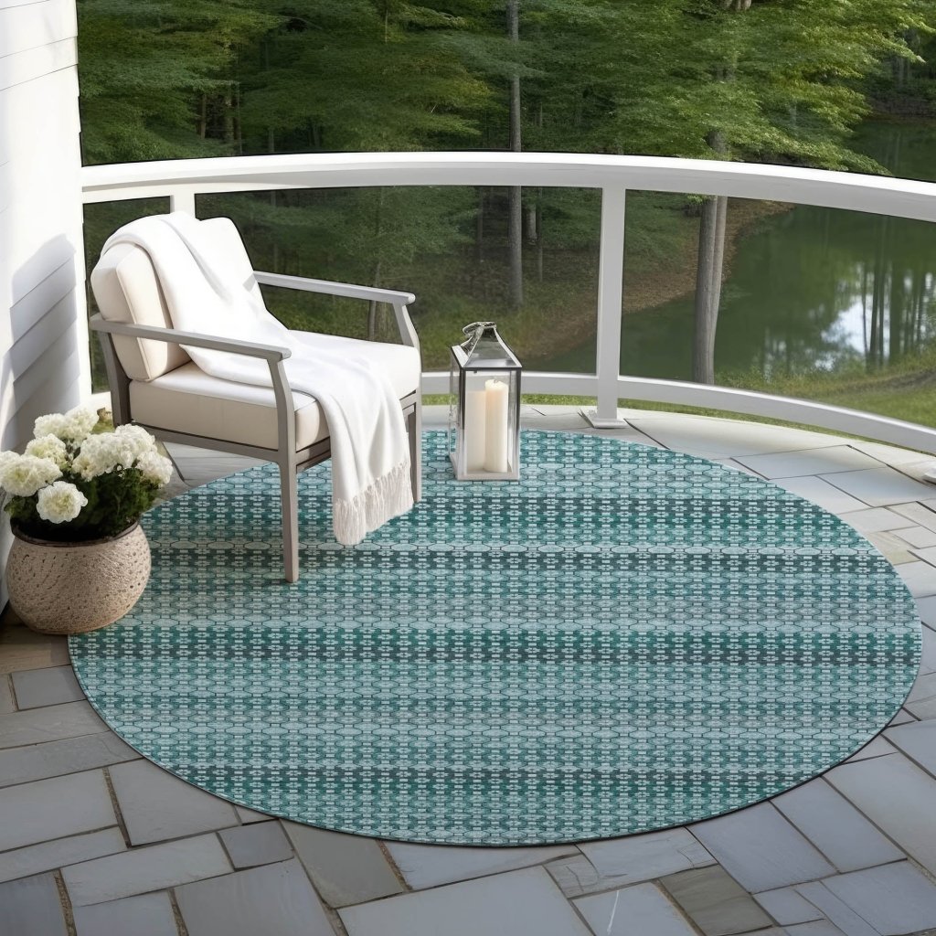 LOOMLAN Rugs Violina Teal Washable Indoor-Outdoor Rug