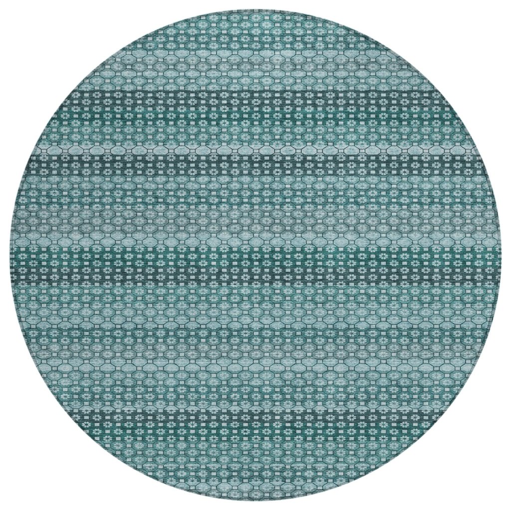 LOOMLAN Rugs Violina Teal Washable Indoor-Outdoor Rug