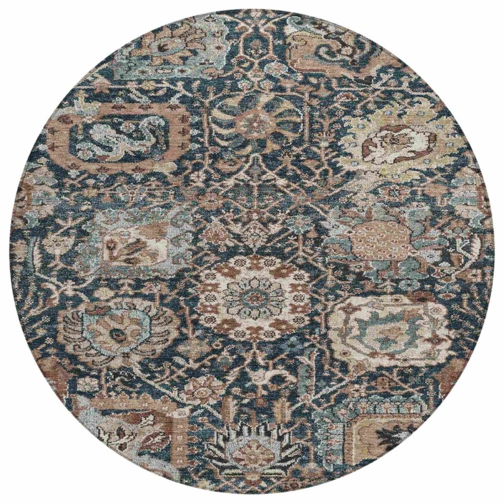 LOOMLAN Rugs Vionith Brown Washable Indoor-Outdoor Rug