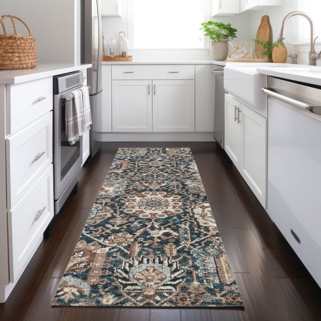 LOOMLAN Rugs Vionith Brown Washable Indoor-Outdoor Rug