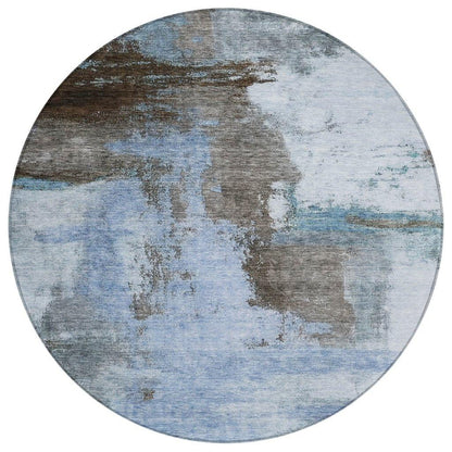 LOOMLAN Rugs Vionna Blue Washable Indoor-Outdoor Rug