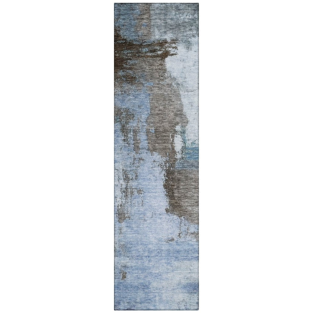 LOOMLAN Rugs Vionna Blue Washable Indoor-Outdoor Rug