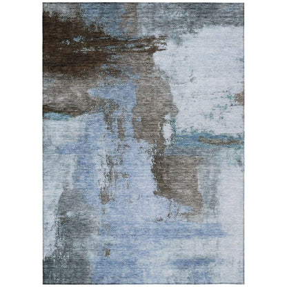 LOOMLAN Rugs Vionna Blue Washable Indoor-Outdoor Rug