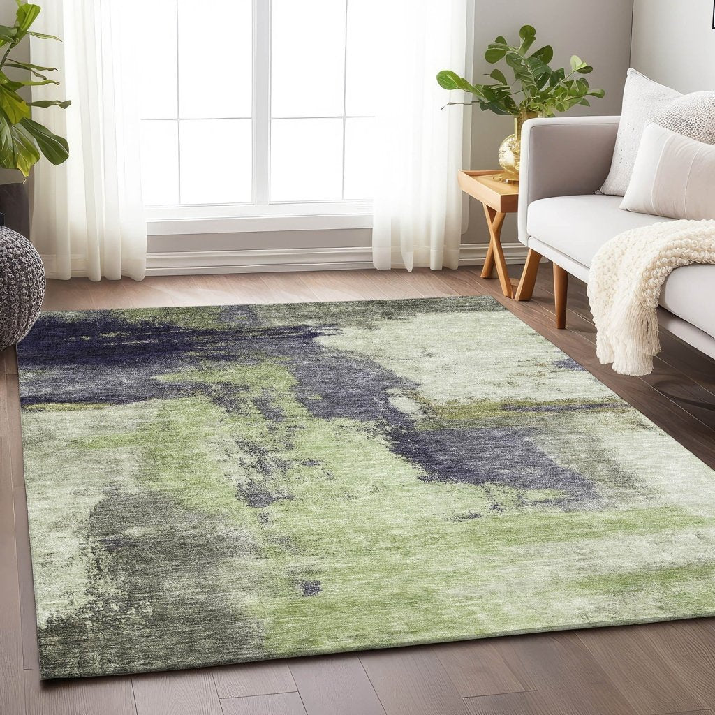 LOOMLAN Rugs Vionna Fern Washable Indoor-Outdoor Rug