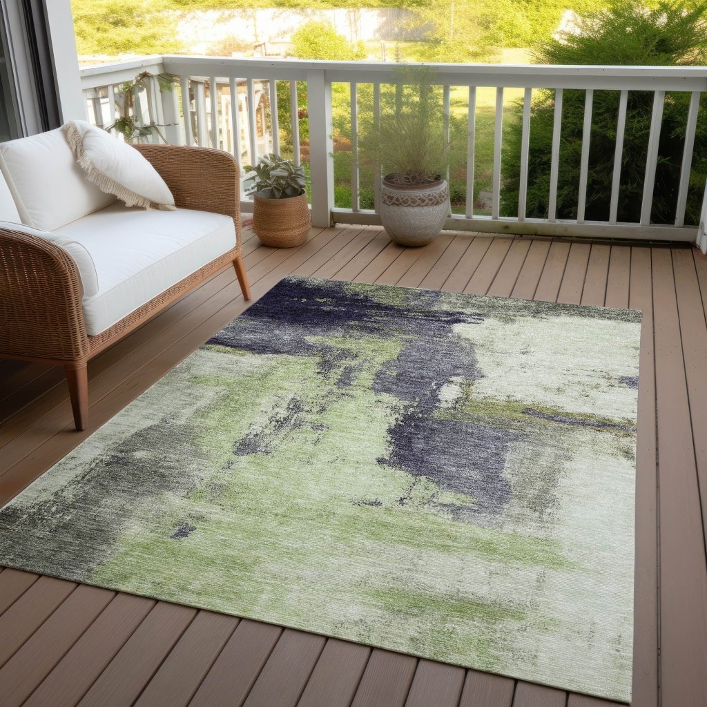 LOOMLAN Rugs Vionna Fern Washable Indoor-Outdoor Rug