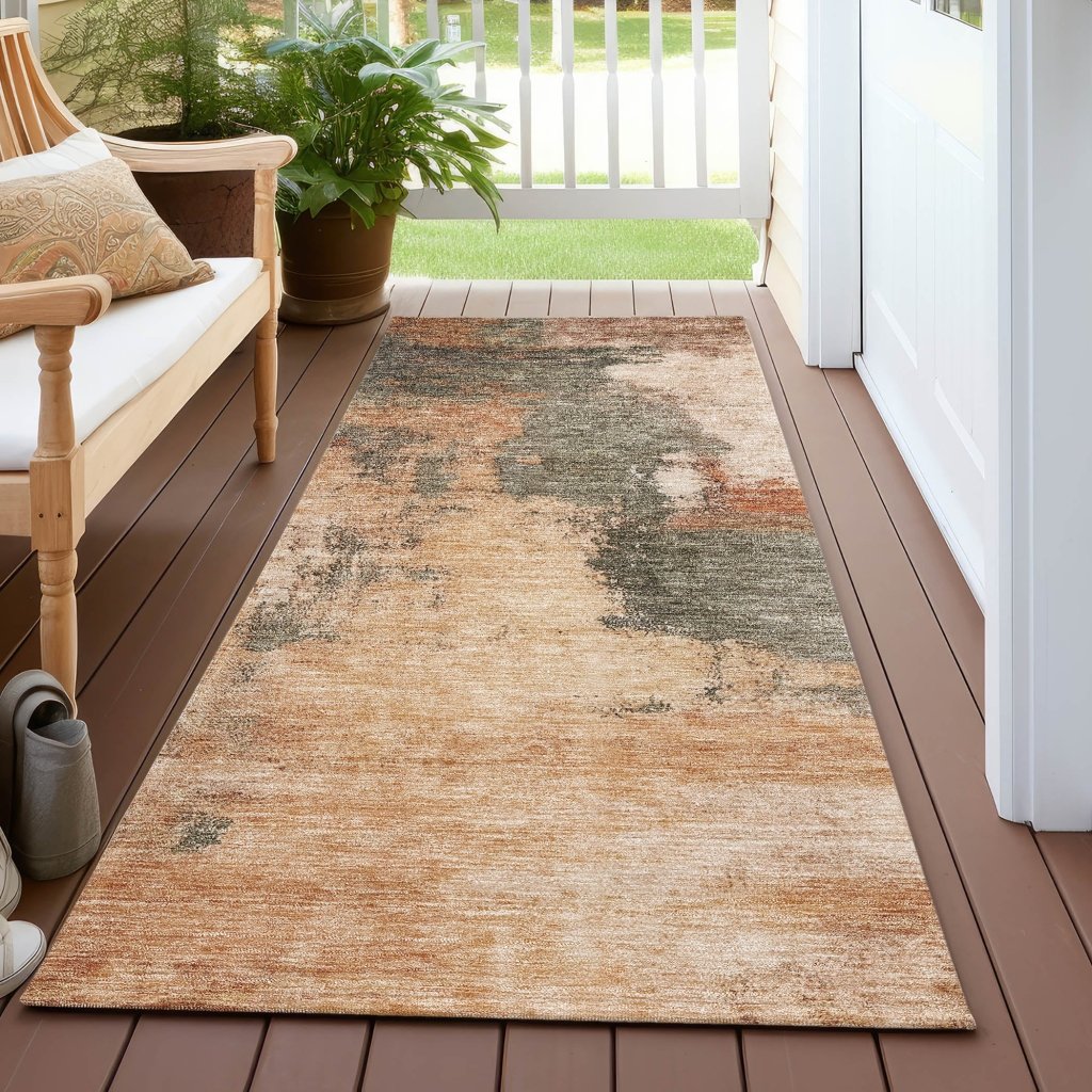 Vionna Orange Washable Indoor - Outdoor Rug - LOOMLAN - LOOMLAN Rugs - Outdoor Rugs