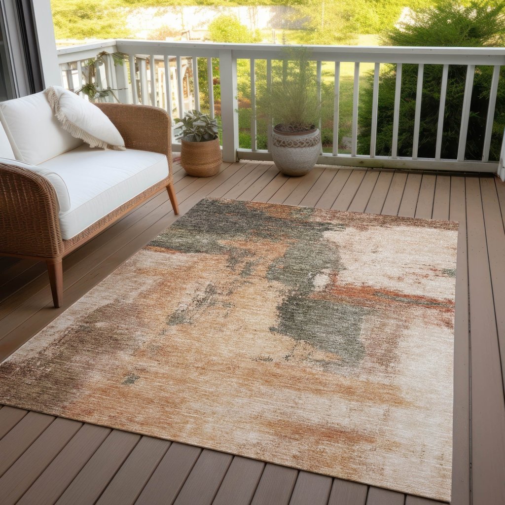 Vionna Orange Washable Indoor - Outdoor Rug - LOOMLAN - LOOMLAN Rugs - Outdoor Rugs
