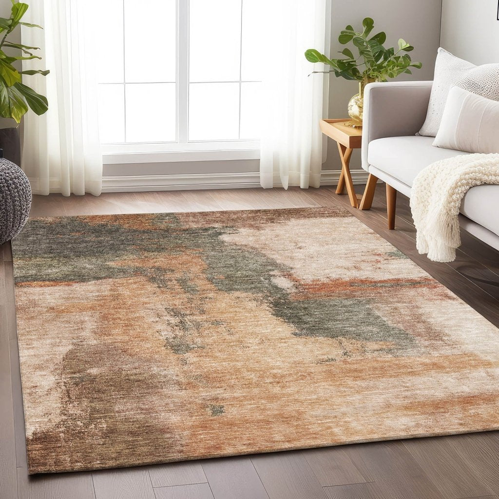 Vionna Orange Washable Indoor - Outdoor Rug - LOOMLAN - LOOMLAN Rugs - Outdoor Rugs