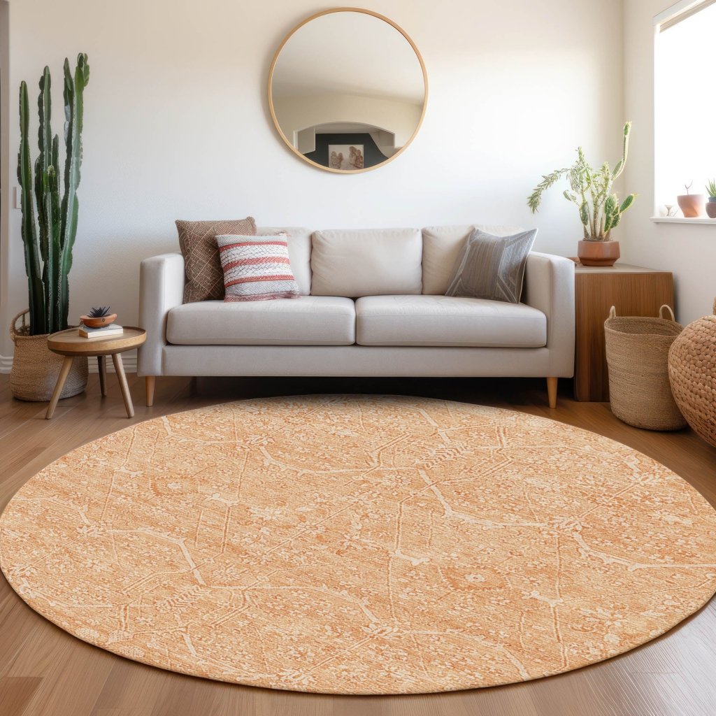 LOOMLAN Rugs Virellia Orange Washable Indoor-Outdoor Rug