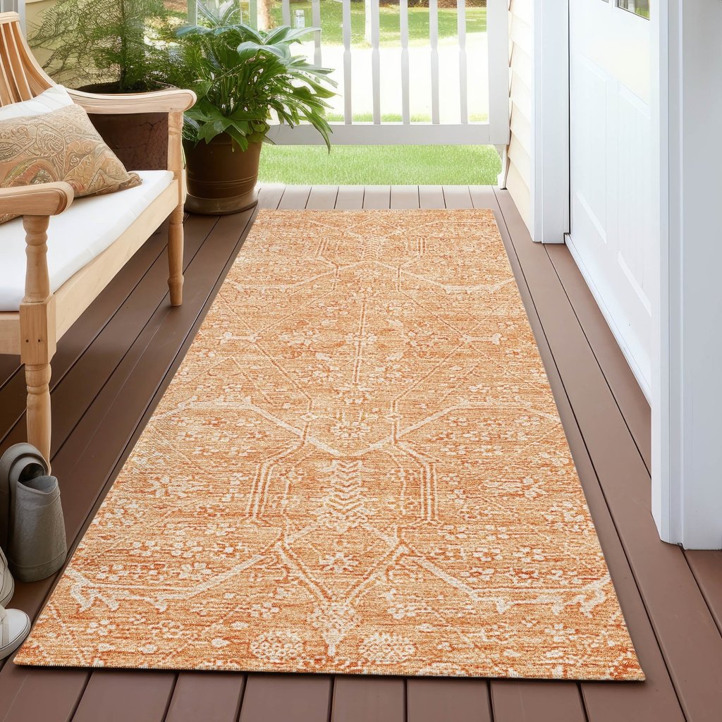 LOOMLAN Rugs Virellia Orange Washable Indoor-Outdoor Rug