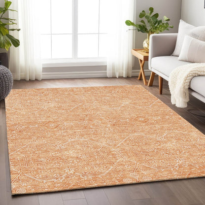 LOOMLAN Rugs Virellia Orange Washable Indoor-Outdoor Rug