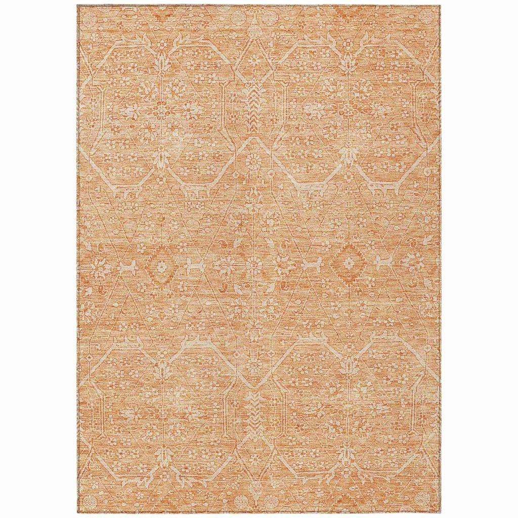 LOOMLAN Rugs Virellia Orange Washable Indoor-Outdoor Rug