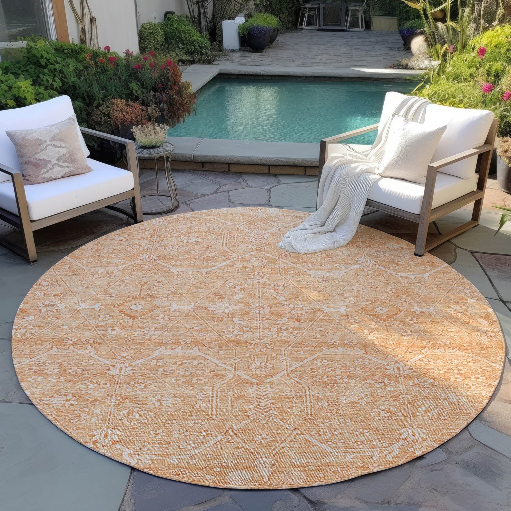 LOOMLAN Rugs Virellia Orange Washable Indoor-Outdoor Rug