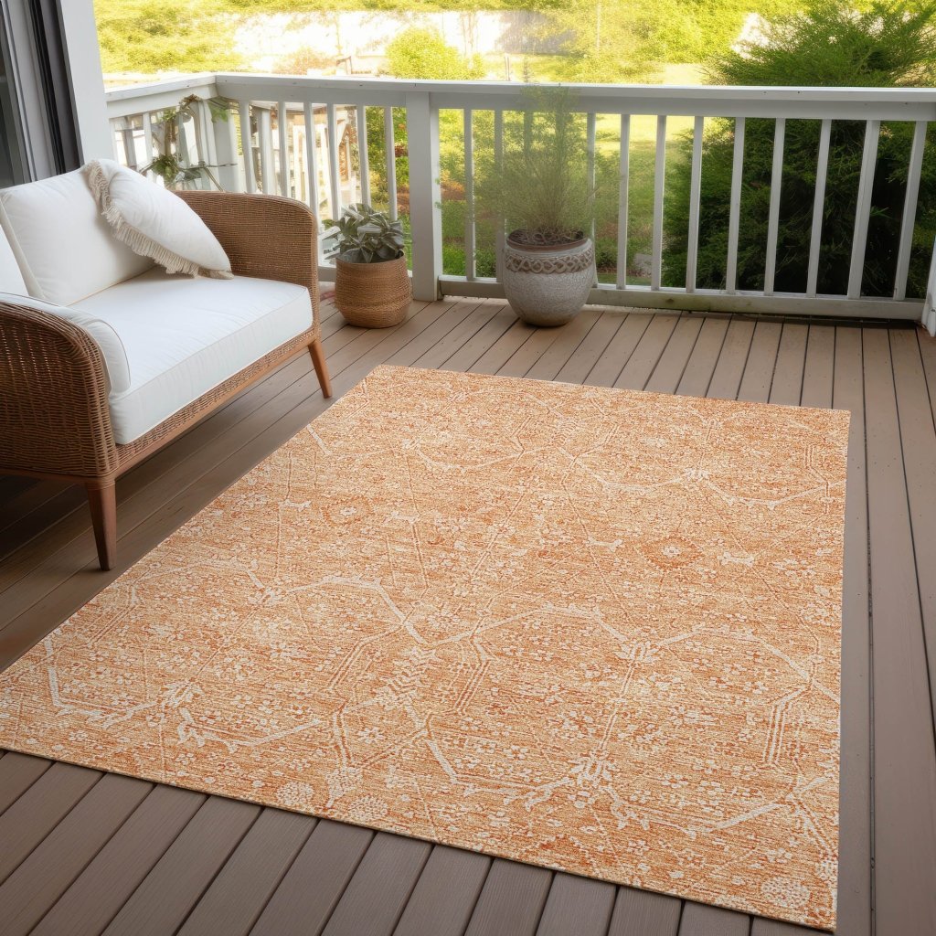 LOOMLAN Rugs Virellia Orange Washable Indoor-Outdoor Rug