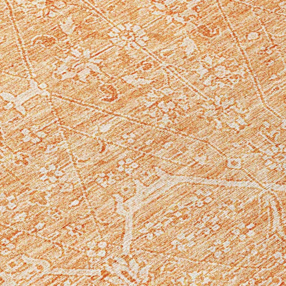 LOOMLAN Rugs Virellia Orange Washable Indoor-Outdoor Rug