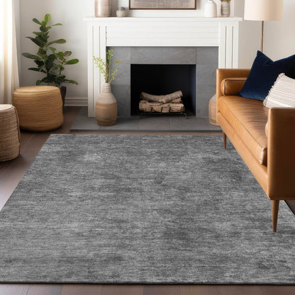 LOOMLAN Rugs Virellis Gray Washable Indoor-Outdoor Rug