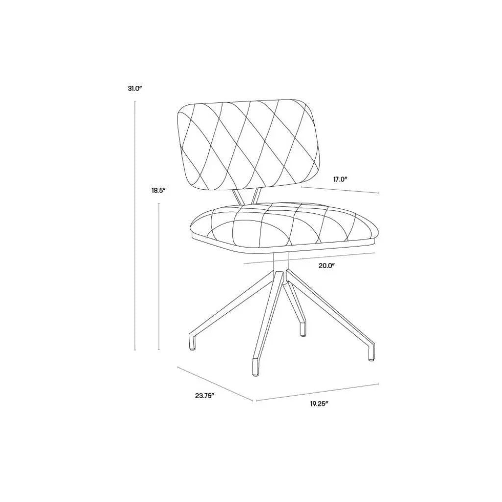 SUNPAN Virtu Leather Swivel Dining Chair 2PC