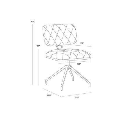 SUNPAN Virtu Leather Swivel Dining Chair 2PC