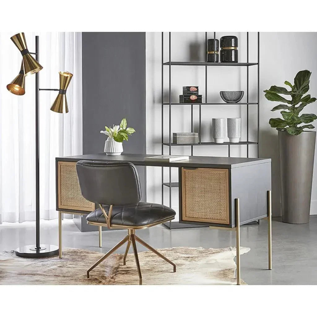 SUNPAN Virtu Leather Swivel Dining Chair 2PC