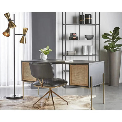 SUNPAN Virtu Leather Swivel Dining Chair 2PC