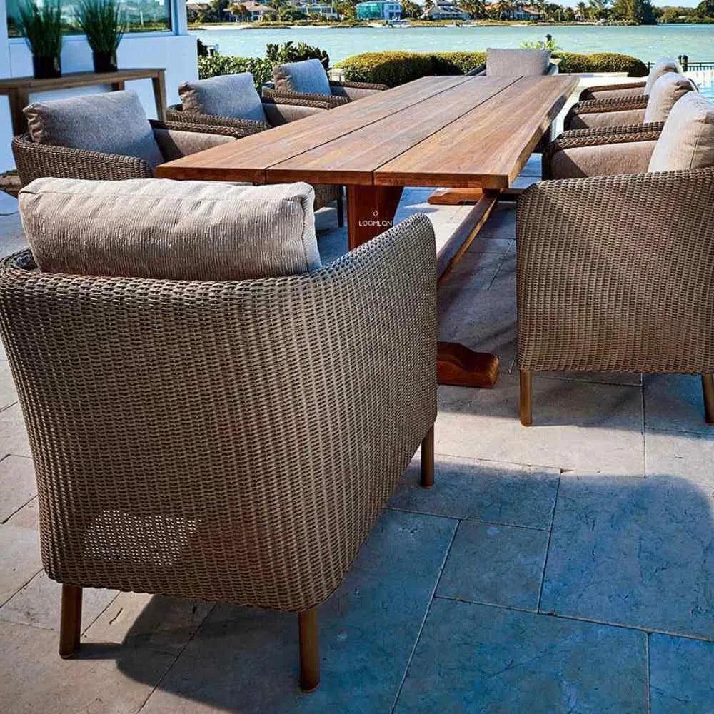 Visions Dining Armchair Premium Wicker Furniture - LOOMLAN - Lloyd Flanders - Outdoor Dining Chairs