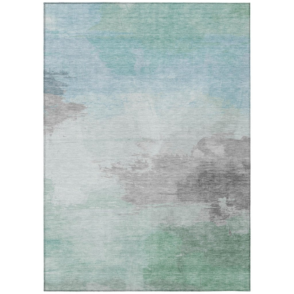 LOOMLAN Rugs Vivara Blue Washable Indoor-Outdoor Rug