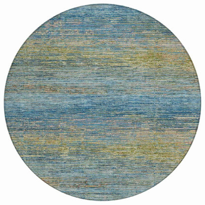 LOOMLAN Rugs Viya Blue Washable Indoor-Outdoor Rug