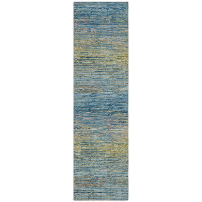 LOOMLAN Rugs Viya Blue Washable Indoor-Outdoor Rug