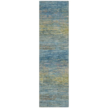 LOOMLAN Rugs Viya Blue Washable Indoor-Outdoor Rug