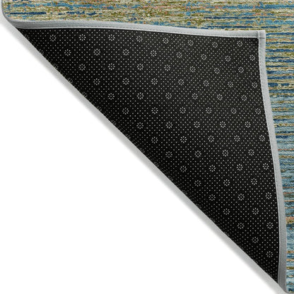 LOOMLAN Rugs Viya Blue Washable Indoor-Outdoor Rug