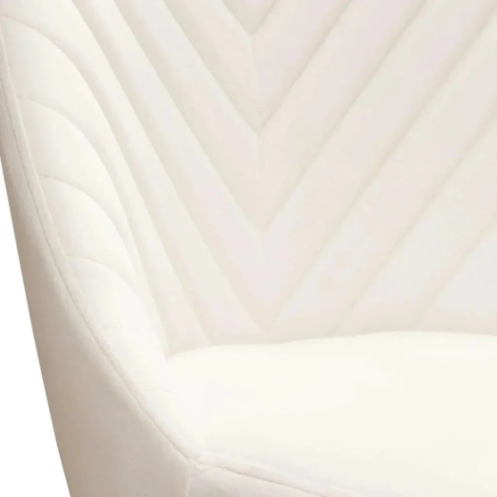Vogue Set of (2) Dining Chairs Cream Velvet - LOOMLAN - Diamond Sofa - Dining Chairs