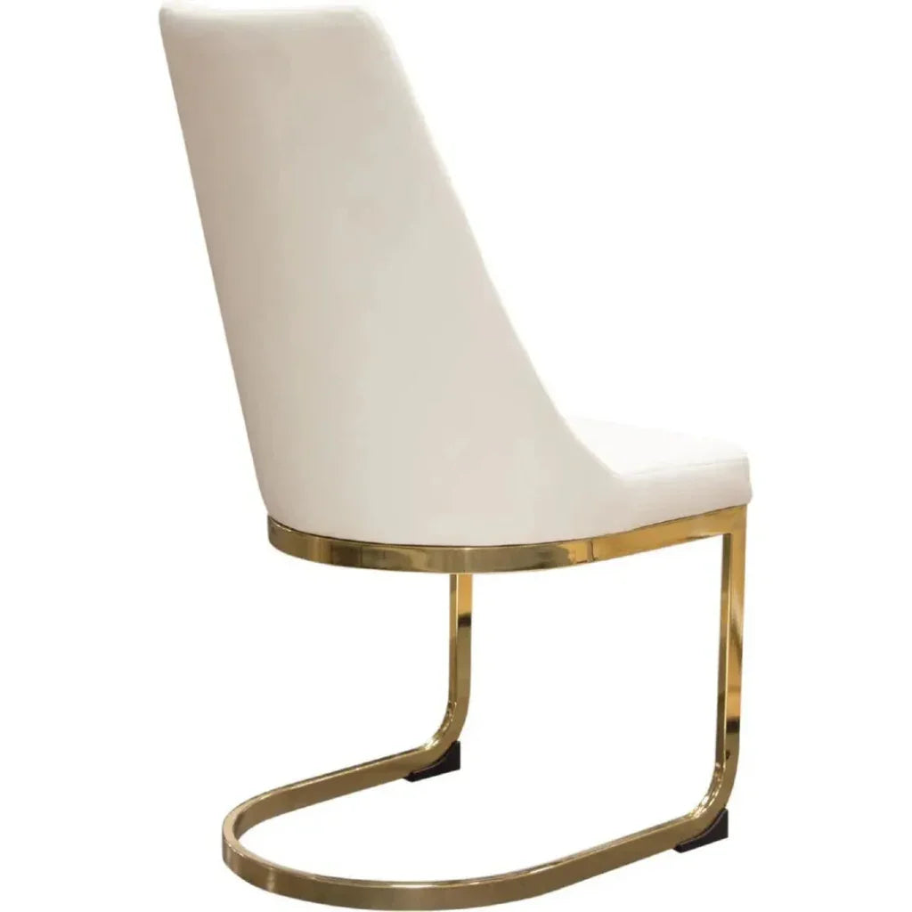 Vogue Set of (2) Dining Chairs Cream Velvet - LOOMLAN - Diamond Sofa - Dining Chairs