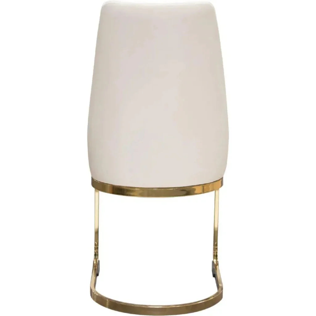 Vogue Set of (2) Dining Chairs Cream Velvet - LOOMLAN - Diamond Sofa - Dining Chairs