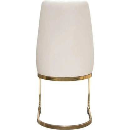 Vogue Set of (2) Dining Chairs Cream Velvet - LOOMLAN - Diamond Sofa - Dining Chairs