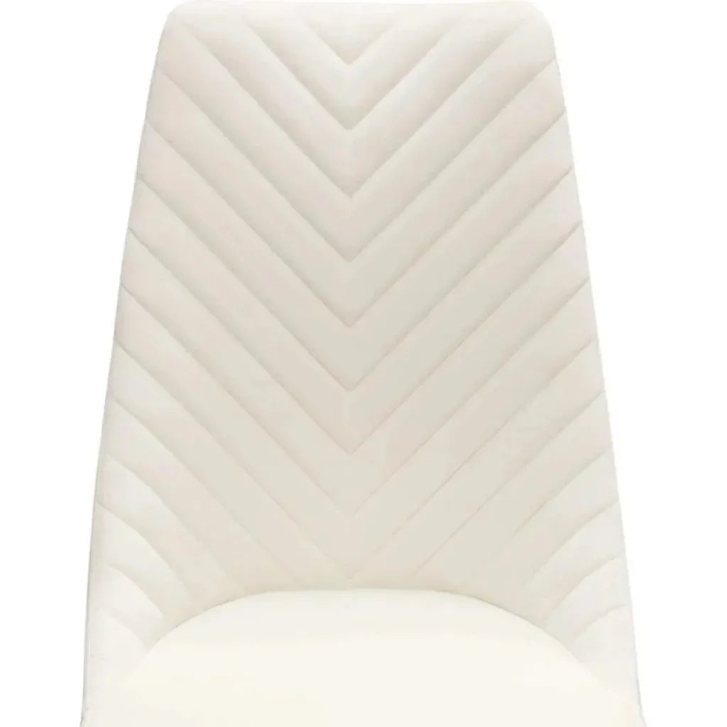 Vogue Set of (2) Dining Chairs Cream Velvet - LOOMLAN - Diamond Sofa - Dining Chairs