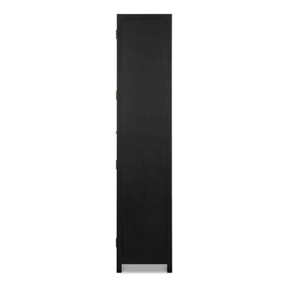 Walker Wooden Glass Door Black Bookcase - LOOMLAN - Sarreid - Bookcases