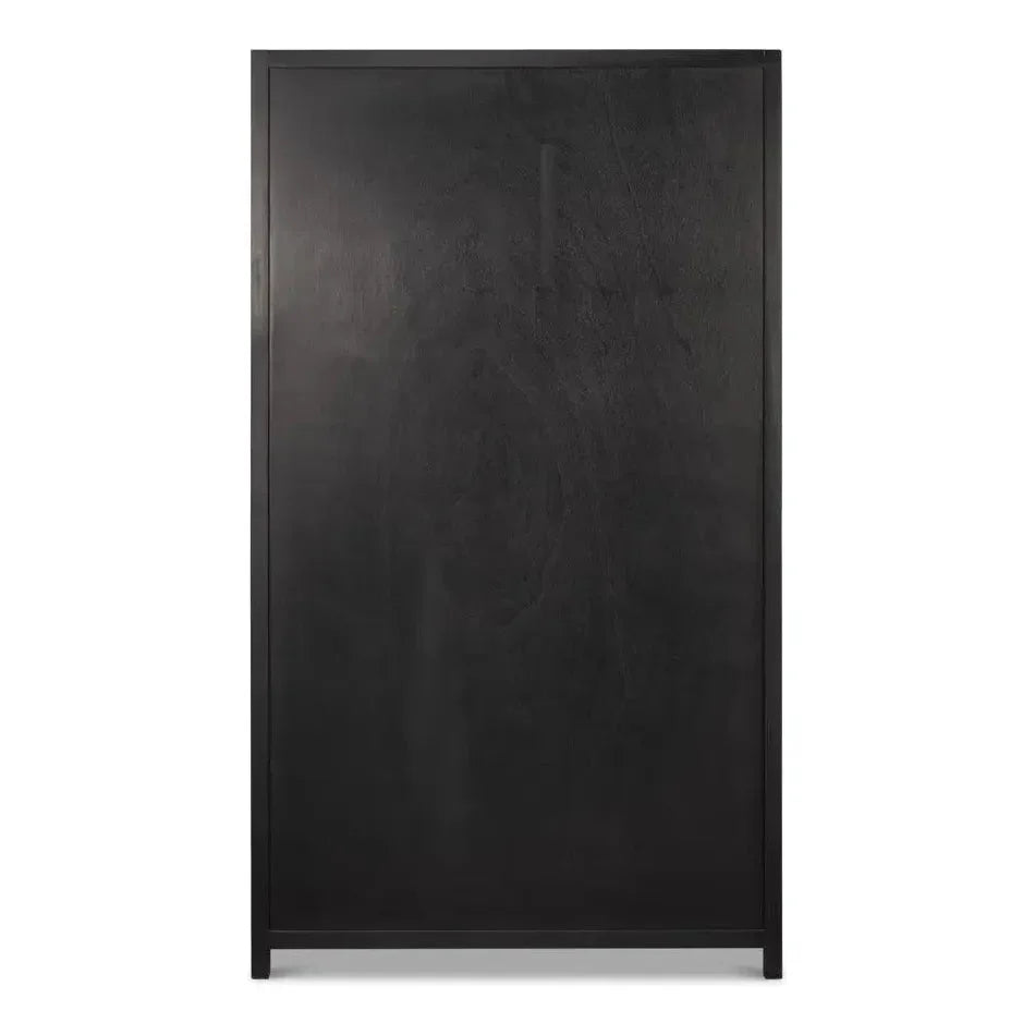Walker Wooden Glass Door Black Bookcase - LOOMLAN - Sarreid - Bookcases