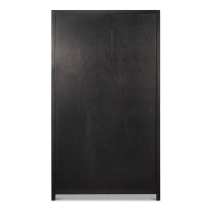 Walker Wooden Glass Door Black Bookcase - LOOMLAN - Sarreid - Bookcases