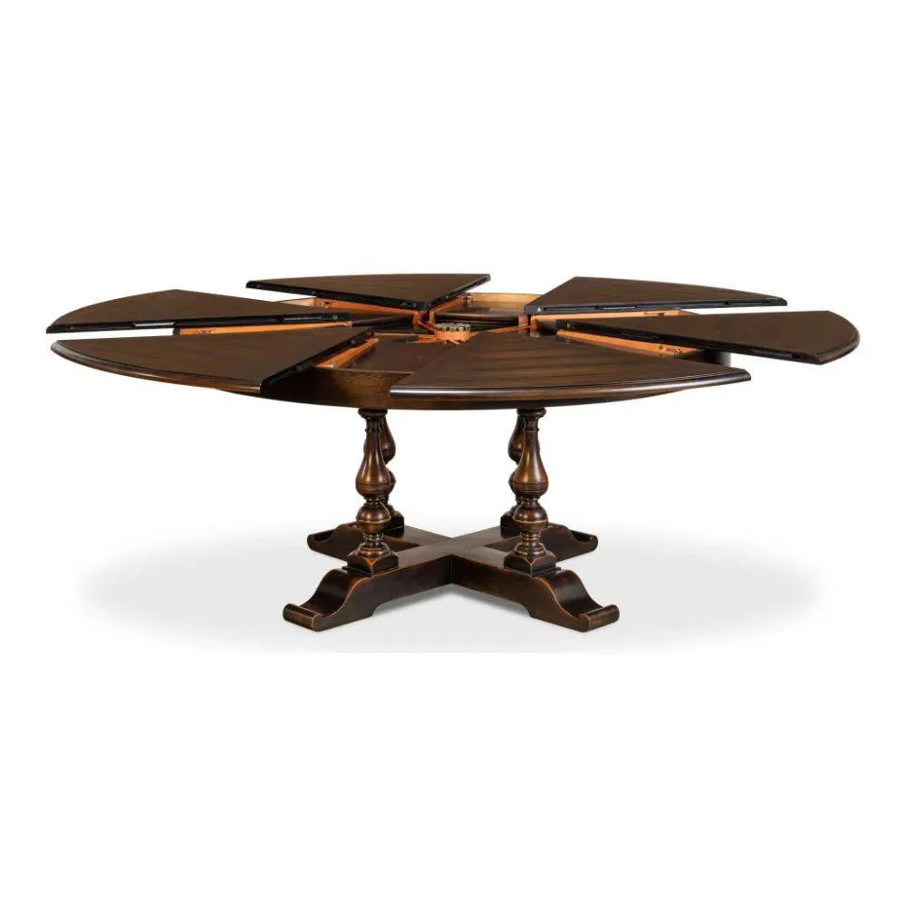 Walnut Jupe Extendable Round Dining Table Ebony - LOOMLAN – Sideboards ...
