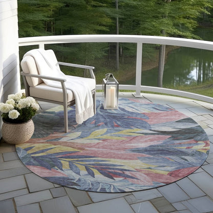 LOOMLAN Rugs Warpella Blue Washable Indoor-Outdoor Rug