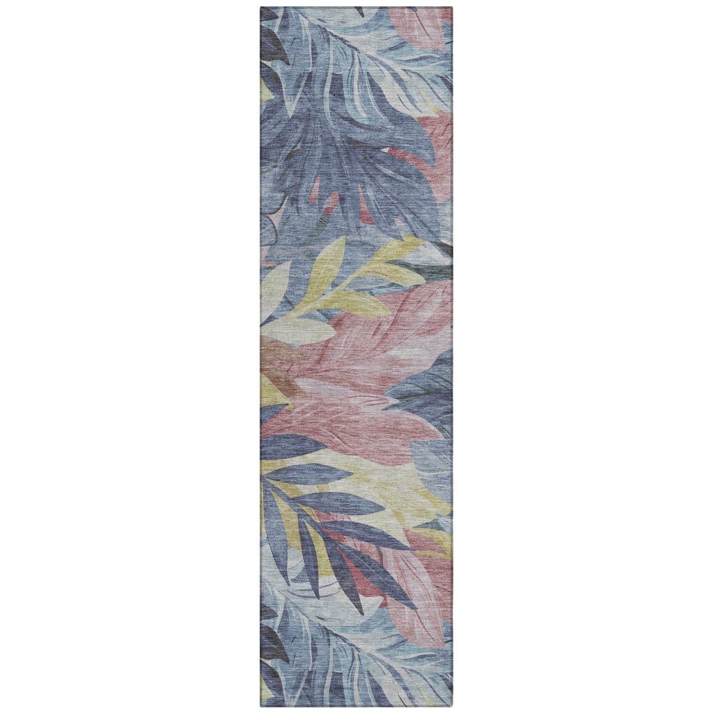 LOOMLAN Rugs Warpella Blue Washable Indoor-Outdoor Rug