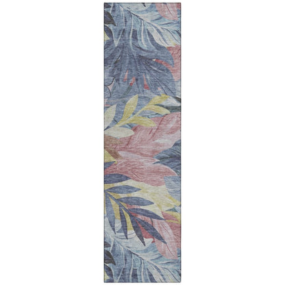 LOOMLAN Rugs Warpella Blue Washable Indoor-Outdoor Rug