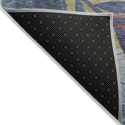 LOOMLAN Rugs Warpella Blue Washable Indoor-Outdoor Rug
