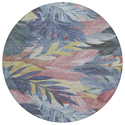 LOOMLAN Rugs Warpella Blue Washable Indoor-Outdoor Rug
