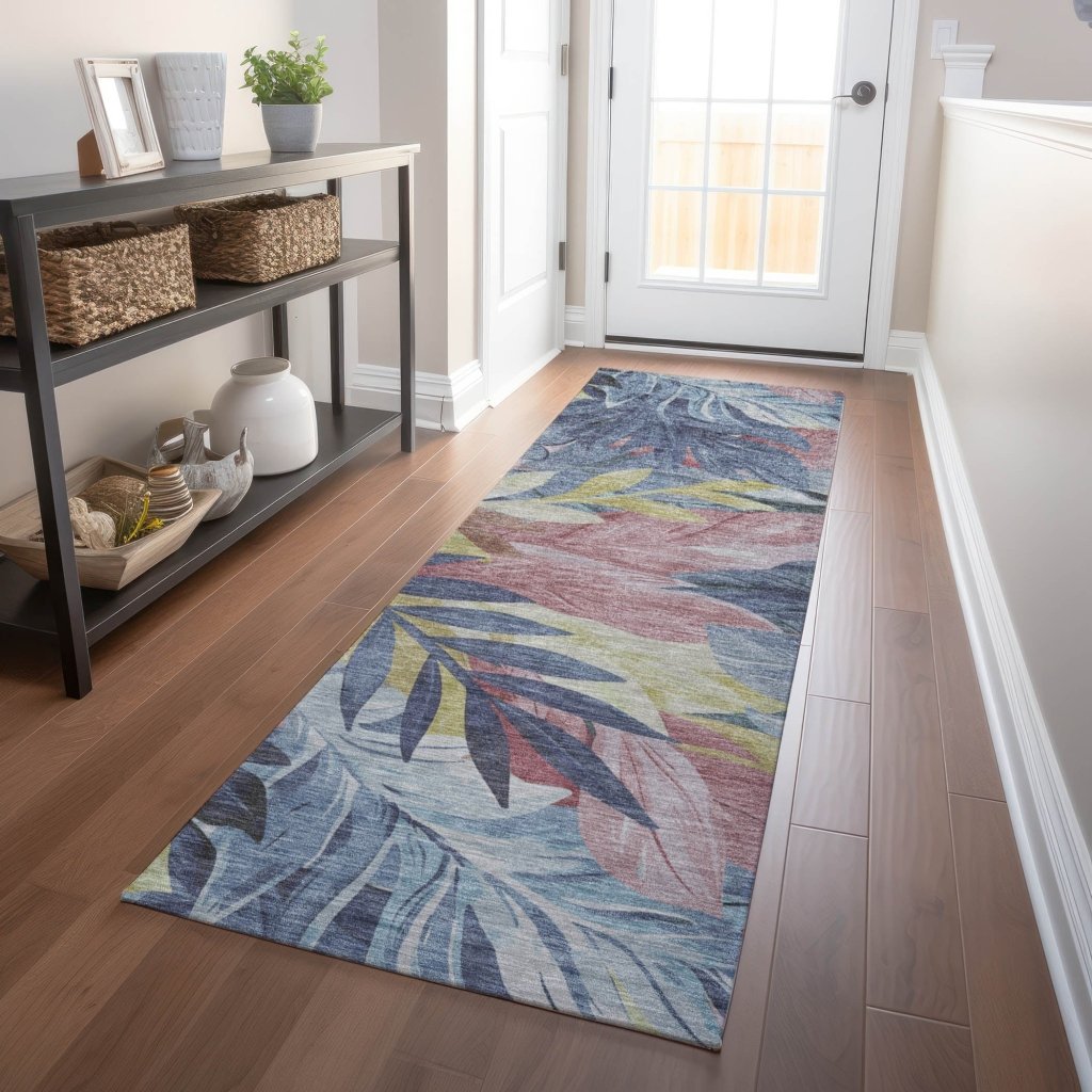 LOOMLAN Rugs Warpella Blue Washable Indoor-Outdoor Rug