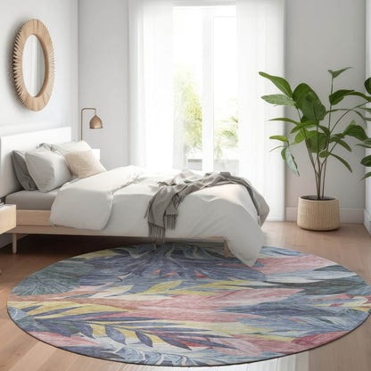 LOOMLAN Rugs Warpella Blue Washable Indoor-Outdoor Rug