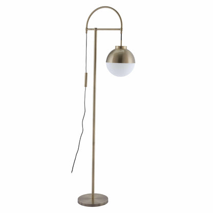 Waterloo Floor Lamp White & Brushed Bronze - Sideboards and Things Brand_Zuo Modern, Depth_10-20, Finish_Bronze, Finish_Brushed, Finish_Hand Painted, Finish_Polished, Glass Type_Frosted Glass, Height_60-70, Materials_Glass, Materials_Metal, Metal Type_Steel, Product Type_Floor Lamp, Width_20-30