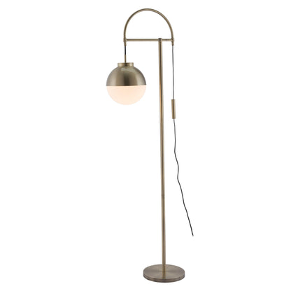 Waterloo Floor Lamp White & Brushed Bronze - Sideboards and Things Brand_Zuo Modern, Depth_10-20, Finish_Bronze, Finish_Brushed, Finish_Hand Painted, Finish_Polished, Glass Type_Frosted Glass, Height_60-70, Materials_Glass, Materials_Metal, Metal Type_Steel, Product Type_Floor Lamp, Width_20-30