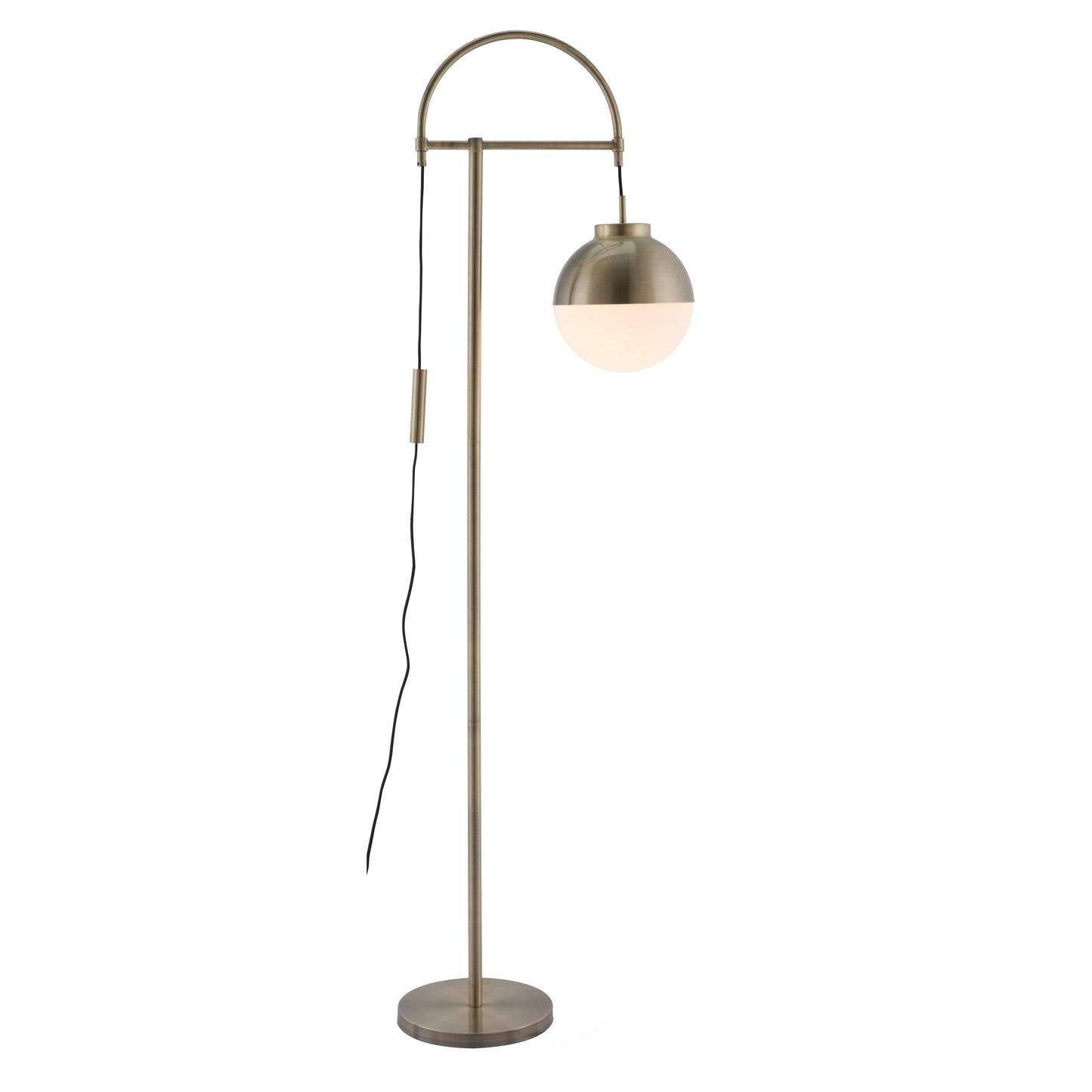 Waterloo Floor Lamp White & Brushed Bronze - Sideboards and Things Brand_Zuo Modern, Depth_10-20, Finish_Bronze, Finish_Brushed, Finish_Hand Painted, Finish_Polished, Glass Type_Frosted Glass, Height_60-70, Materials_Glass, Materials_Metal, Metal Type_Steel, Product Type_Floor Lamp, Width_20-30